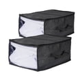 thumbnail image 1 of Rangement Souple en Lin Noir (Lot de 2), 1 of 1