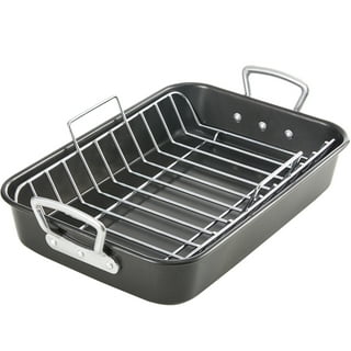 Classic Cuisine Heavy Duty Nonstick Roasting Pan with Angled Rack