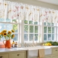 thumbnail image 4 of 2 Pack Pink Beige Flowers Valance for Window Spring Floral Kitchen Valance Rod Pocket Short Curtain Topper Decorative Window Treatment for Living Room Bedroom 42"x18", 4 of 8