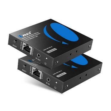 4K HDMI Extender Balun by OREI Upto 165 Feet - UltraHD 4K @ 60Hz 4:4:4 Over Single CAT6/7 Cable with HDR, & IR Control, Downscaling - Loop Out - Audio Out (UHD-IPC165-K)