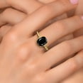 thumbnail image 4 of Gem Stone King Black Onyx White Created Sapphire 18K Yellow Gold Plated Silver Ring (3.14 Cttw, Size 5), 4 of 6