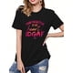 thumbnail image 3 of Camiseta con estampado de letras, informal, de manga corta y cuello redondo para primavera y verano, para mujer, para adultos, hombres, mujeres, adolescentes, jóvenes., 3 of 6