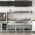 thumbnail image 2 of Stainless Steel Wall Shelf with Adjustable Backsplash & Brackets, Heavy-Duty Floating Metal Shelving for Kitchen, Garage and Utility Room, 2 of 9