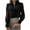 Black, variant on HAiming Women's Lace Splicing Button down Shirts Casual Solid Color Lapel Long Sleeve V Neck Hollow out Tops Blouse
