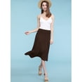 thumbnail image 5 of Made by Johnny Women's Lightweight Fold Over Flared Midi Skirt XL BROWN, 5 of 6