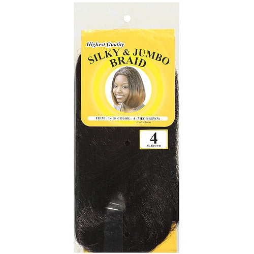 Envy Hair Collection Silky & Jumbo Braid Hair Extension, 4 Medium Brown