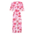 thumbnail image 4 of Edvintorg Jumpsuits for Women 2026 Cute Floral Short Sleeve V Neck Back Zipper Wide Leg Jumpsuit with Pockets Womens Summer Clothes, 4 of 5