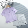 thumbnail image 2 of Zshosam Boys Vacation Outfits Baby and Toddler Boys' Short Sleeve T-Shirt and Shorts 2-Piece Outfit Set Size 11T 12T,(Purple 11-12 Years), 2 of 4