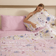 thumbnail image 6 of Smuge 7-Piece Full/Queen Down Alternative Floral Bed in a Bag, Reversible Box Stitched Comforter and Sheet Set, Purple Yellow Lavender Floral, 6 of 9