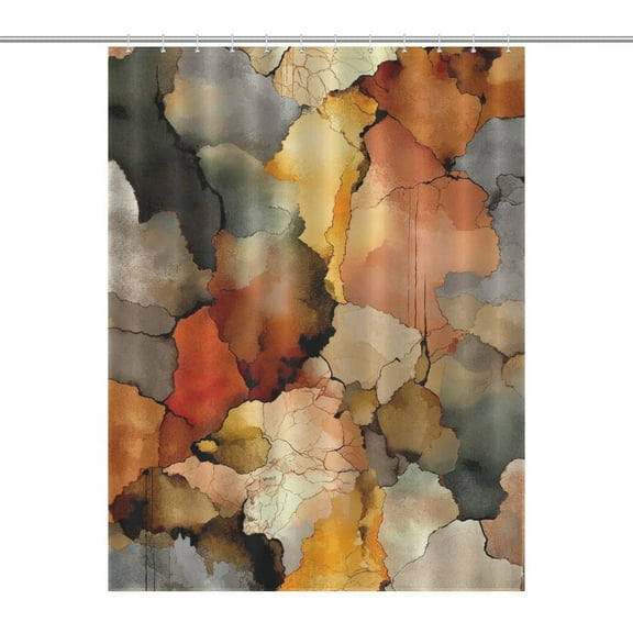 Marble Texture Shower Curtains - Bath Shower Curtain Set with 12 Hooks for Adults Kids Bathroom Decor Accessories