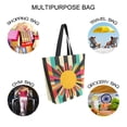 thumbnail image 7 of FORMRS Womens Canvas Tote Bag with Zipper Inner Pocket Shoulder Handbag, Geometric Sun, 7 of 7