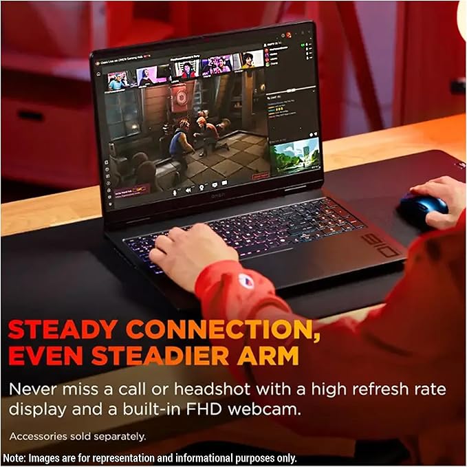 HP OMEN Gaming Laptop, AMD Ryzen 9-8940HX, 16 GB DDR5 RAM, 1 TB PCIe SSD, 16" WOXGA (2560 x 1600)Display, Nvidia G-Force RTX 5070, Backlit Keyboard, W11 Pro, Shadow Black