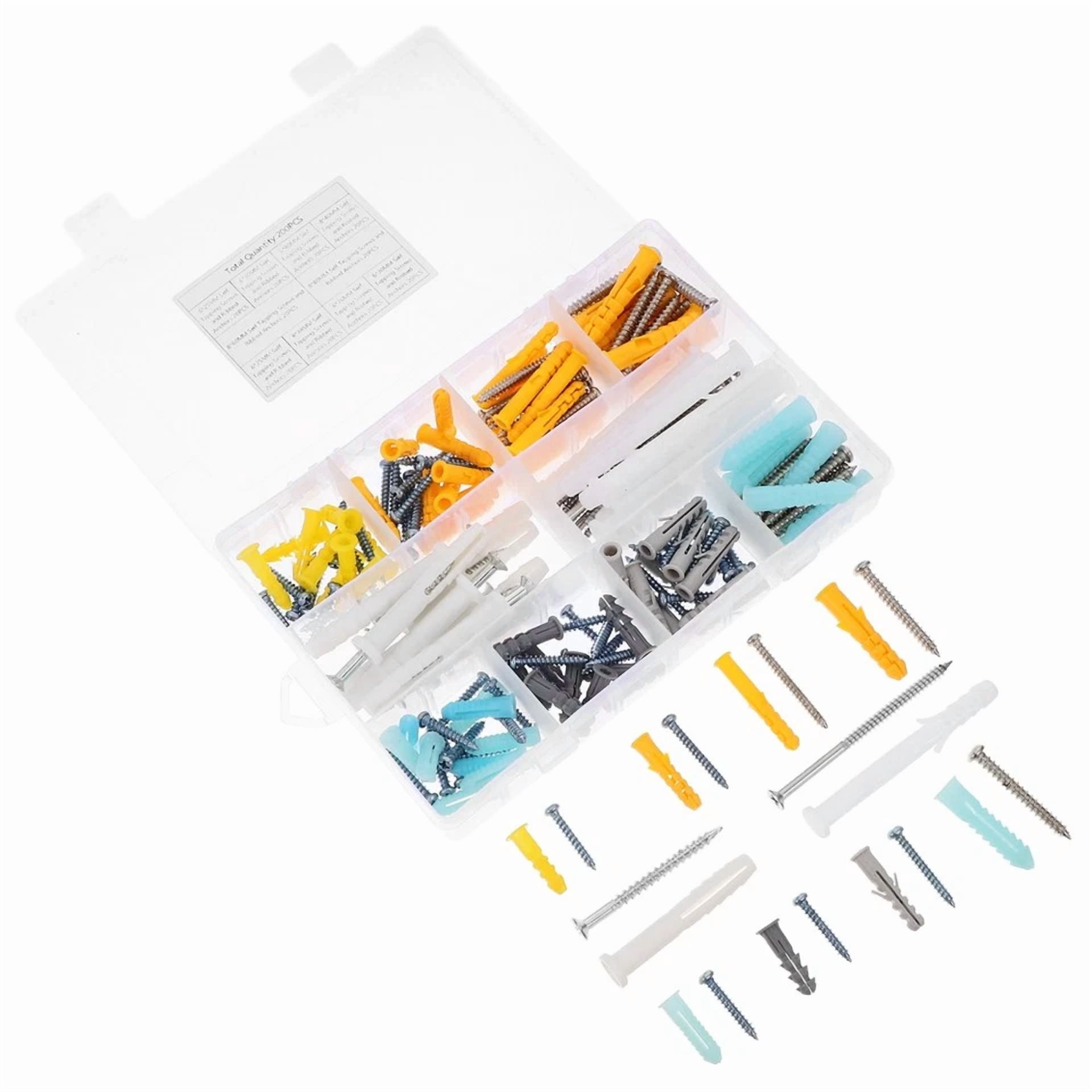 CIRCLE- Drywall Anchor Set Self Tapping Screws Metal Screws Screw Assortment Kit