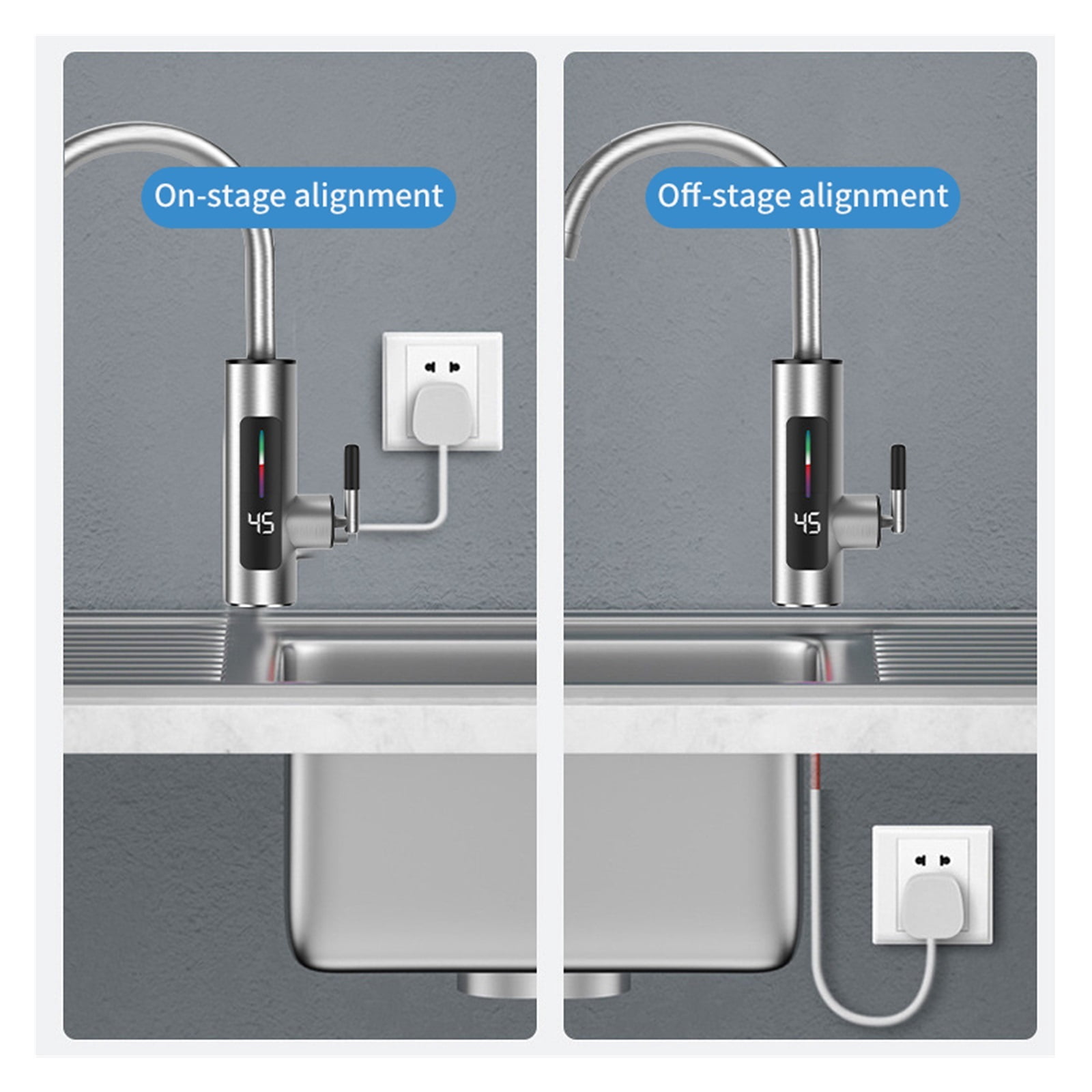 Electric Kitchen Water Heater Tap,Instant Hot Stainless Steel Water Faucet,Heater Cold Heating Faucet