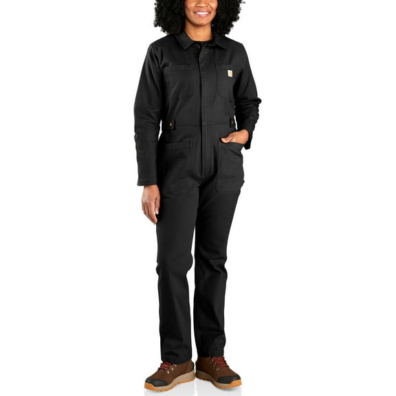 Carhartt Women's Rugged Flex&Reg; Relaxed Fit Canvas Coveralls Black L REG