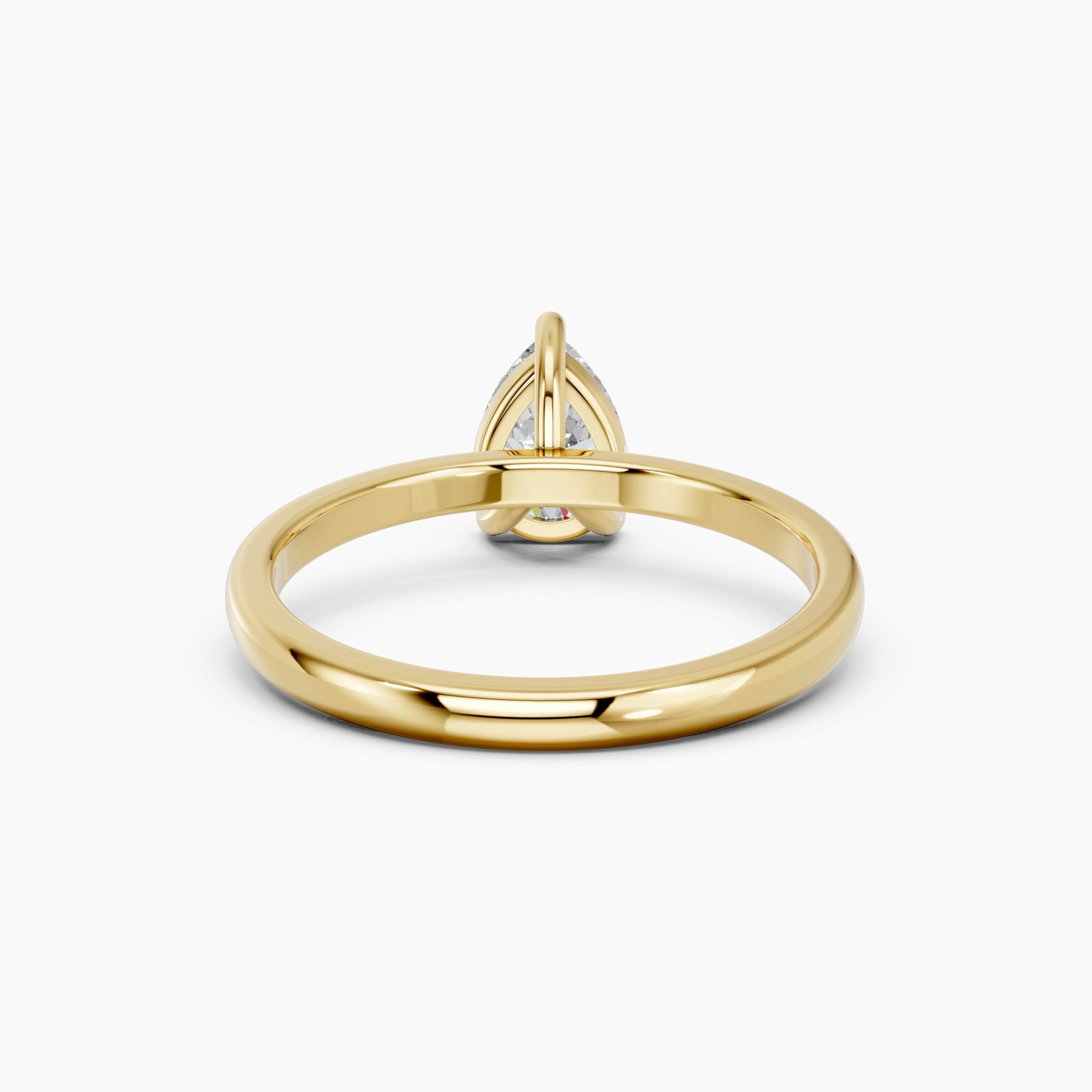KEEVA JEWELS IGI Certified 1.00 Carat Pear Shape F/VS Lab Grown Diamond Solitaire Engagement Ring for Women Made in Yellow Gold Plated Silver Size 8
