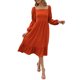 thumbnail image 1 of Vestido de mujer Vestido de manga larga para mujer Vestido de fiesta con volantes de cintura alta y cuello cuadrado vintage 1 1, 1 of 5
