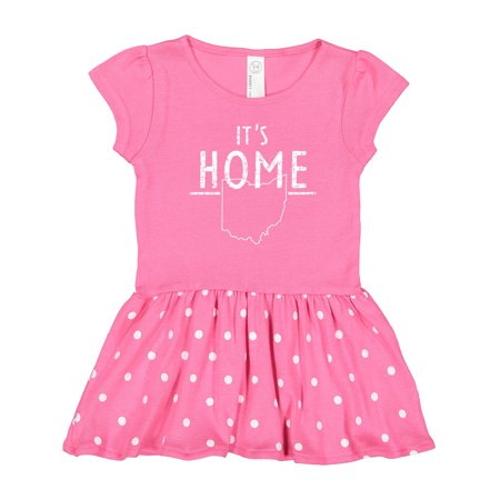 

Inktastic It s Home- State of Ohio Outline Distressed Text Gift Toddler Girl Dress