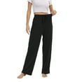 thumbnail image 2 of Womens Yoga Sweatpants Wide Leg Lounge Pajamas Pants Comfy Drawstring Workout Pants, 2 of 6
