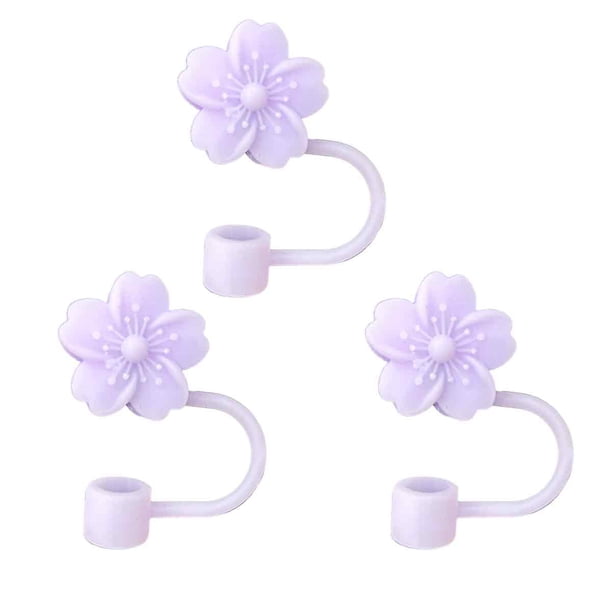 3 tapas de silicona con forma de flores para taza, 0,4 pulgadas, bonitos accesorios para pajitas para vasos Stanley de 40 oz/30 oz, protectores portátiles, regalos de decoración de San Valentín para