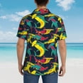 thumbnail image 4 of Pofeuu Colorful Sharks Print Hawaiian Shirt for Men Sleeves Casual Button Down Summer Beach Dress Shirts T-Shirts,X-Large, 4 of 7