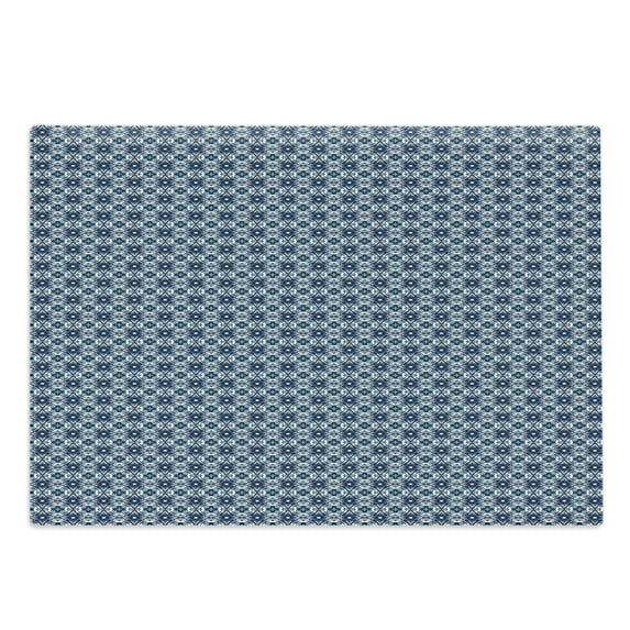 Traditional Cutting Board, Abstract Portuguese Mosaic Azulejo Tiles Spanish Cultural Heritage, Decorative Tempered Glass Cutting and Serving Board, Large Size, Multicolor, by Ambesonne