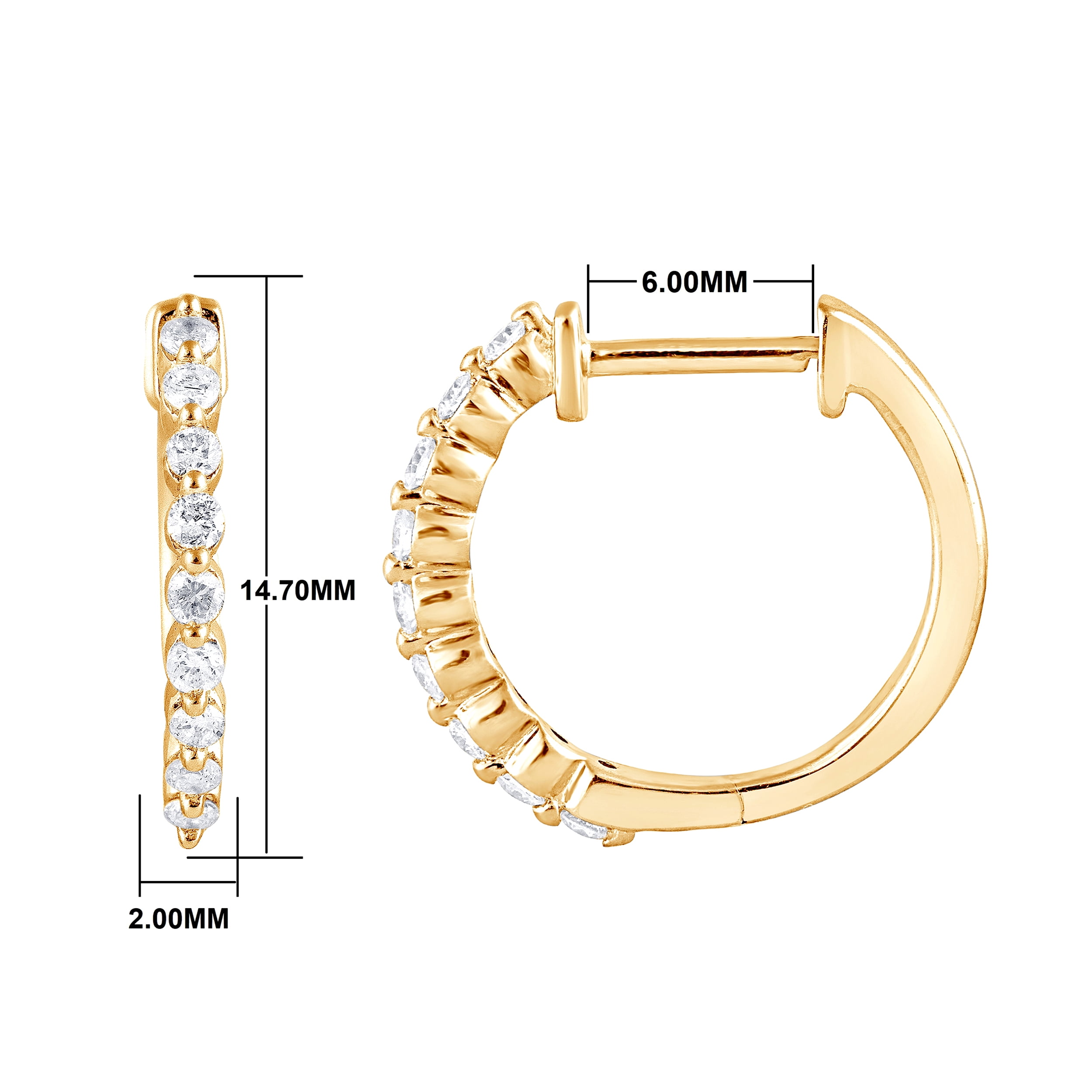 Unique Moments 1/4 Ct Round Lab Grown Diamond Hoop Earring in Silver for Women (H-I, SI-I1)