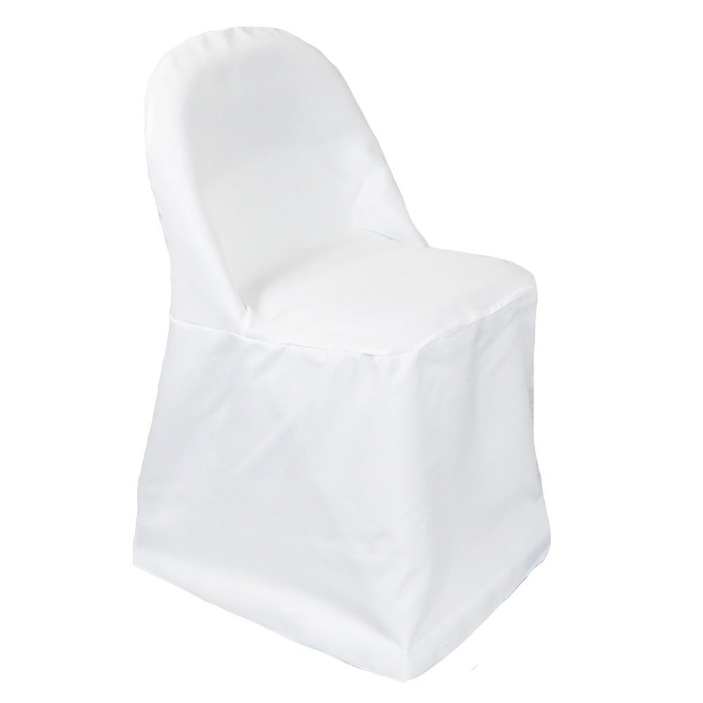 Your Chair Covers Polyester Folding Chair Cover White for Wedding