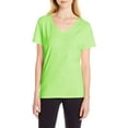 thumbnail image 2 of Hanes Womens X-Temp V-Neck T-Shirt, M, Neon Lime Heather, 2 of 2
