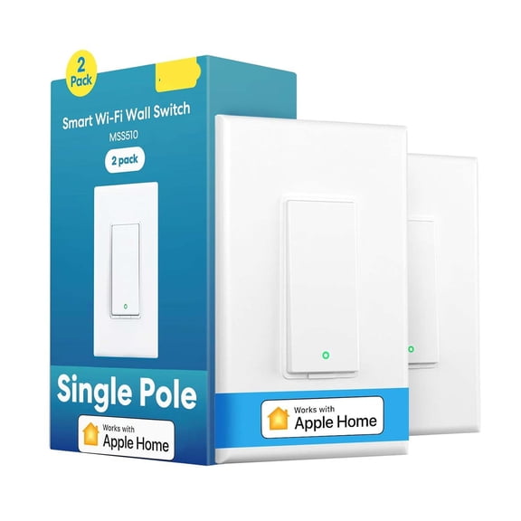 GJX Smart Light Switch Single Pole, Works with Homekit, 2 Pack | Neutral Wire Required, Works with Alexa, & Smartthings, Wi-Fi Light Switch Voice and Remote Control Schedule