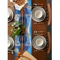 thumbnail image 5 of Hokiten Table Runners 120 Inches Long Dress Scarves, Blue Mountain Farmhouse Coffee/Dining/Kitchen Table Runner for Living Room, Yellow Forest Modern Art Farmhouse 13x120 Inch, 5 of 7