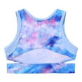 thumbnail image 4 of iiniim Kids Girls Tie Dye Cutout Back Crop Top Gymnastics Dance Workou Sports Bra Cami Shirts Sea Sky Pink 12, 4 of 7