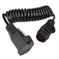 thumbnail image 2 of 13 Pin Trailer Plug Connector Adapter Durable Plastic Spring Cable Wiring for Caravan European Standard Black, 2 of 7