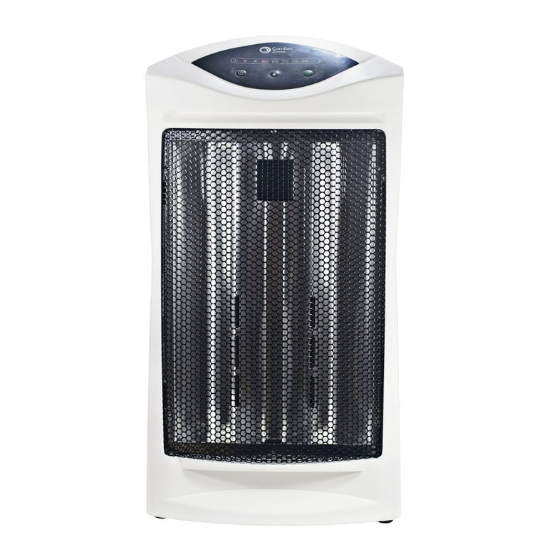 Comfort Zone 750/1,500-Watt Energy Save Digital Radiant Tower Heater with  Overheat Sensor and Power Indicator Light, White - Walmart.com