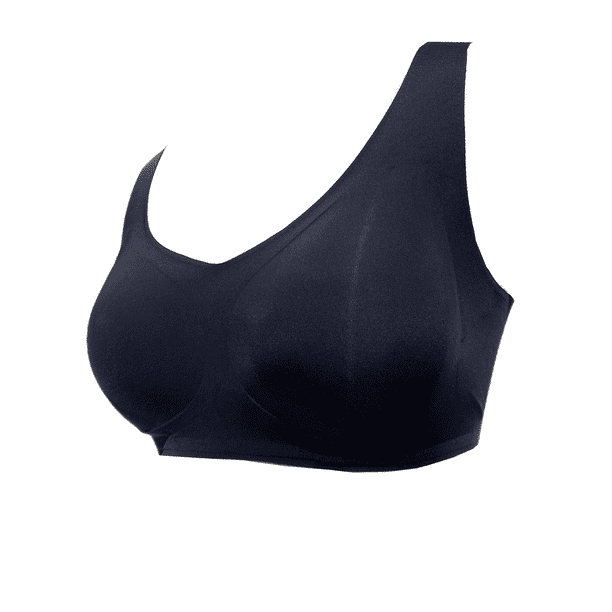 BIMEI Seamless Mastectomy Bra for Women Sleep Bras Everyday Bra with  Removable Pads,Black,XL 