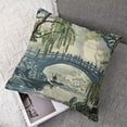 thumbnail image 7 of Acheng Chinoiserie Pillow Covers Set of 2, Asian Vintage Blue Green Scenic Decorations Chinoiserie Decor Throw Pillow Covers Farmhouse Outdoor Decorative Cushion Case for Couch Sofa Home 24x24in, 7 of 7
