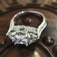 thumbnail image 4 of Chic Flower Leaf Square Cut 2.8ct Engagement CZ 925 Silver Women's Ring Sz 4-9.5, 4 of 7