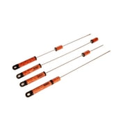 Living Health Products BBQ-005-02 Pushette BBQ Skewers - Set of 4 Skewers Wood Grain - Silver