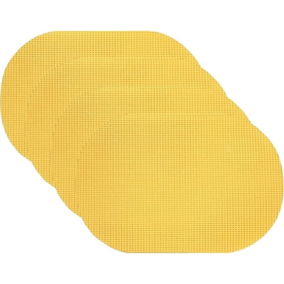 Set of 4 Waffle Weave Non Slip Reversible Table Placemats, Yellow