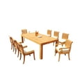 thumbnail image 4 of Grade-A Teak Dining Set: 8 Seater 9 Pc: 86" Canberra Rectangle Table And 8 Giva Chairs (2 Arm & 6 Armless Chairs) Outdoor WholesaleTeak #51GV1909, 4 of 5
