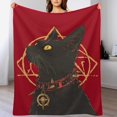 thumbnail image 4 of Manta supersuave de gato negro para Halloween, manta navideña de franela de microfibra para sofá cama, mullida y cálida, de 152 x 203 cm., 4 of 8