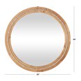 thumbnail image 4 of DecMode 36" x 36" Brown Washed Beaded Wall Mirror, 4 of 14