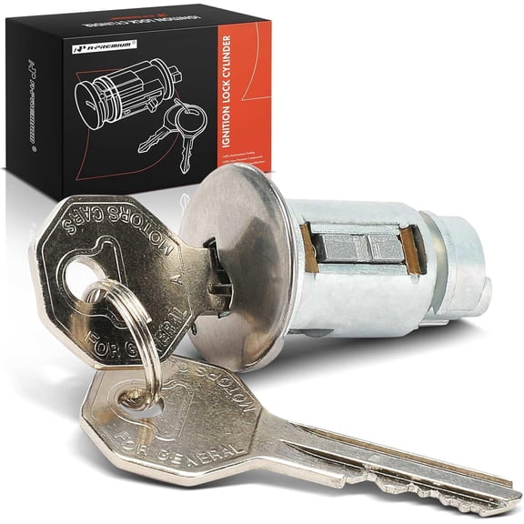A-Premium Ignition Lock Cylinder with 2 Keys Compatible with Chevy, GMC, Cadillac, Buick, Pontiac & Oldsmobile - Malibu, Impala, Suburban, Truck, Fleetwood, DeVille, Skylark, Riviera, Grand Prix, 88
