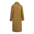 thumbnail image 5 of TFEOQRY Fashion Women Outwear Jackets Solid Color Button Long Sleeved Turndown Collar Woolen Overcoat Hoodless Casual Jacket Coat Blouse Hoodless Outwear Khaki, 5 of 9
