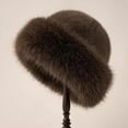 thumbnail image 2 of Gorro de piel para mujer, gorro mongol sin ala, felpa esponjosa, esquí, equitación, cálido, otoño e invierno, 2024, 2 of 5