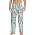 thumbnail image 2 of Picia Tulips Flowers Mens Soft Woven Cotton Elastic Waistband Sleep Pajama Pant Lounge Sleep Pant With Pockets And Drawstring-Medium, 2 of 9