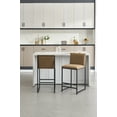 thumbnail image 6 of Dining Chairs Counter Height Bar Stools Set of 2, Upholstered Linen Bar Chairs, Metal Footrest and Frame for Kitchen,Dining Room,COFFEE,Wooden Dining Chairs, 6 of 8