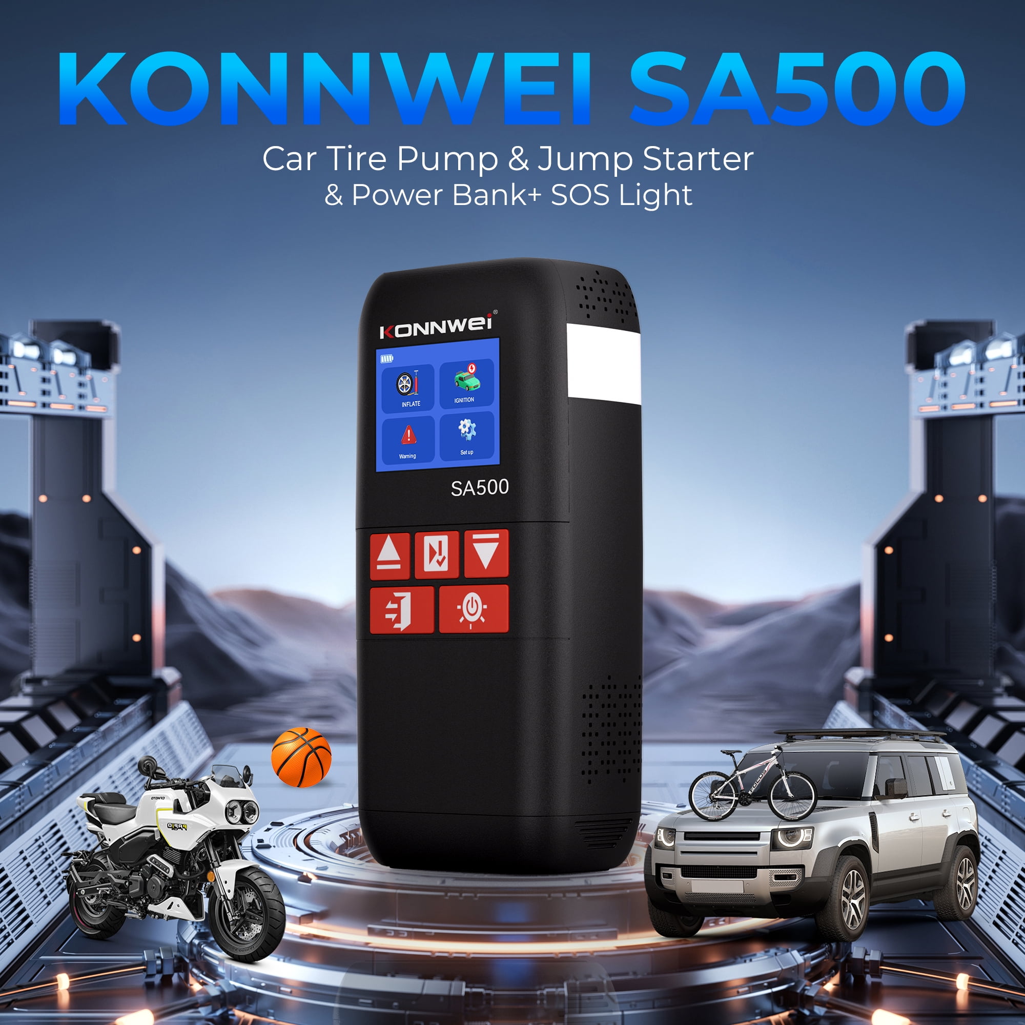 Konnwei SA500 Car Jump Starter Tyre Inflator