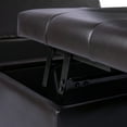 thumbnail image 3 of Charlotte 35 Inch Large Square Storage Ottoman Bench, Tufted Upholstered Lift Top Coffee Table Ottoman with Storage, Oversized Storage Ottomans, Toy Box, Air Leather Footrest for Living Room –Espresso, 3 of 12