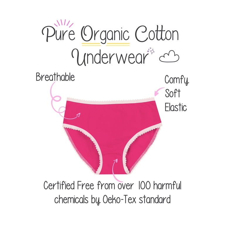 DORIDORI - Girls' Organic Cotton Underwear Lovely Panties 4 set